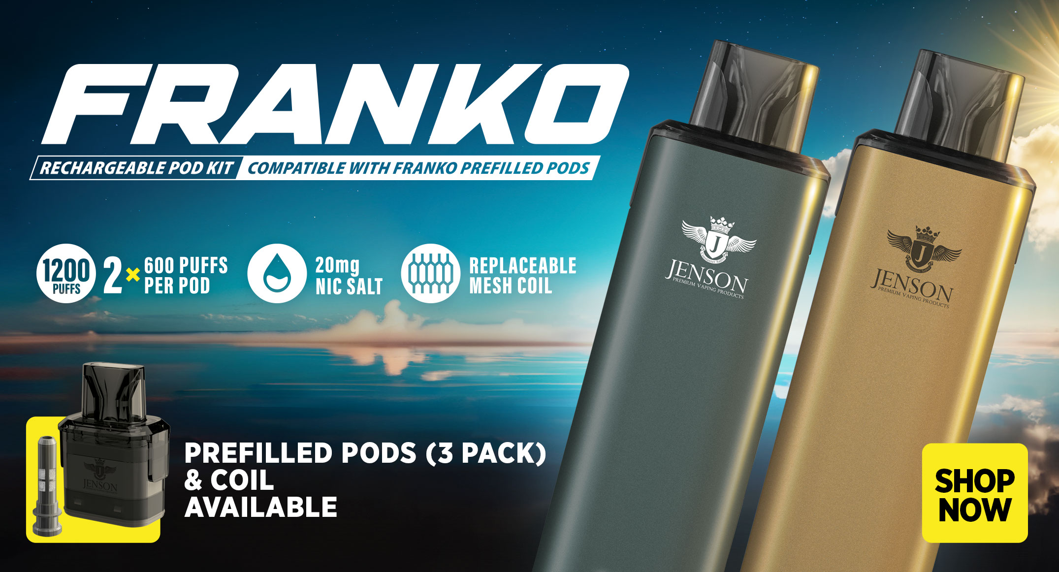 Franko rechargeable pod kit Slider