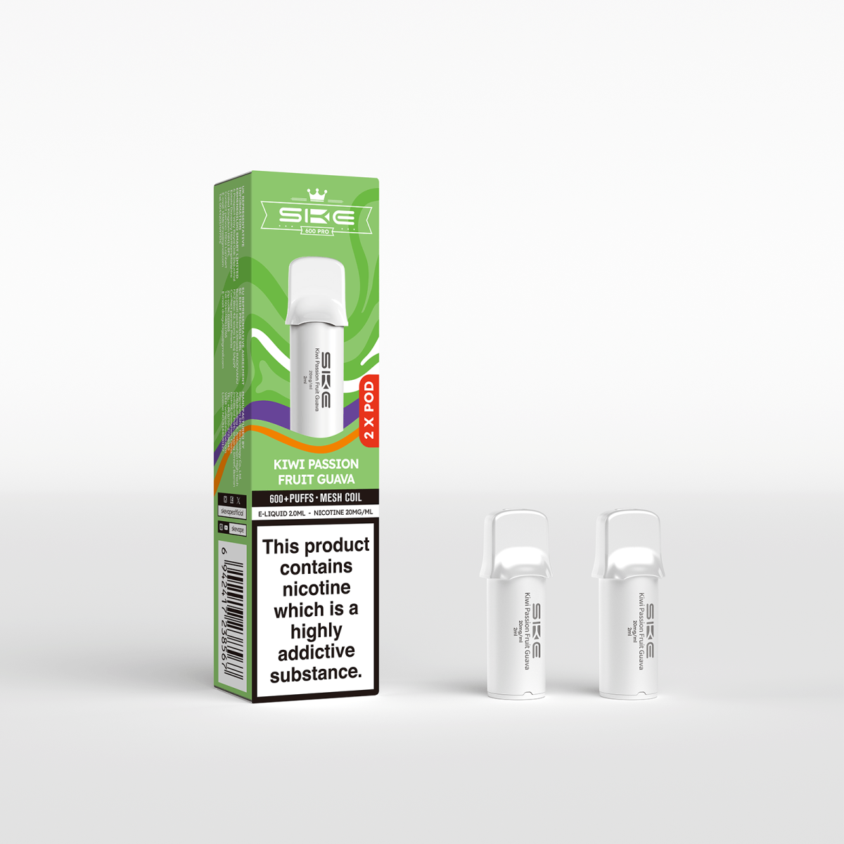 ske crystal 600 replacement pod kiwi passion fruit guava